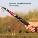 Telescopic Lure Rod Mini Fishing Rod Portable Fishing Tackle, Length: 2.4m(Blue Curved Handle)