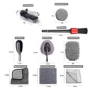 9 PCS / Set Car Waterproof Gloves Tire Gap Cleaning Brush Car Wash Set