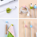10 PCS Non-punching And Non-marking Adhesive Thumb Hook Cable Organizer(Yellow)