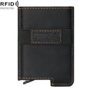 HUMERPAUL BP977 RFID Anti-Theft Card Box Leather Automatic Credit Card Set(Black)