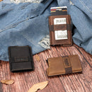 HUMERPAUL BP977 RFID Anti-Theft Card Box Leather Automatic Credit Card Set(Brown)
