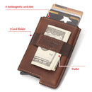 HUMERPAUL BP977 RFID Anti-Theft Card Box Leather Automatic Credit Card Set(Brown)