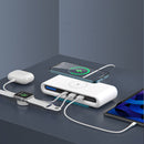 N67 15W Wireless Charger+1 Type-C+2 Type-A Port Charger with Atmosphere Lights With EU plug