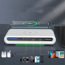 N67 15W Wireless Charger+1 Type-C+2 Type-A Port Charger with Atmosphere Lights With EU plug