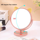 3PCS A9-1-5 HD Desktop Makeup Mirror Student Dormitory Portable Mirror, Style: Cat Ear (Blue)