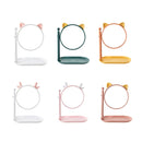 2PCS Bathroom Wall-mounted Multi-function Rotatable HD Vanity Mirror, Style: Cat Ear (Pink)
