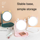 2PCS Bathroom Wall-mounted Multi-function Rotatable HD Vanity Mirror, Style: Deer (White)