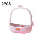 2PCS Student Dormitory Desktop Dressing Mirror Hanging Storage Beauty Mirror(Tender Pink)
