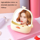2PCS Student Dormitory Desktop Dressing Mirror Hanging Storage Beauty Mirror(Goose Yellow)