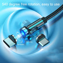 CC56 Type-C / USB-C Magnetic Interface Dust Plug Rotating Data Charging Cable, Cbale Length: 1m(Black)