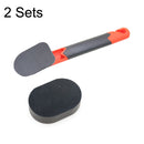 2 Sets Handle+Sponge Long Handle Car Tire Varnishing Brush Tire Waxing Brush Sponge