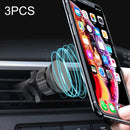 3PCS Car Multi-function Navigation Air Outlet Magnetic Suction Phone Bracket Clip(Black)