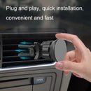 3PCS Car Multi-function Navigation Air Outlet Magnetic Suction Phone Bracket Clip(Black)