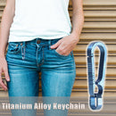 Men Titanium Alloy Keychain Car Key Waist Hanging(Blue)