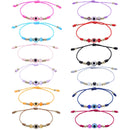 5 PCS Devil Eye Adjustable Crystal Beaded Bracelet(Pink)