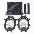1 Pair 23 Spikes Crampons Outdoor Winter Walk Ice Fishing Snow Shoe Spikes,Size: XL Black