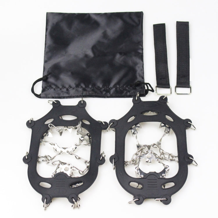 1 Pair 23 Spikes Crampons Outdoor Winter Walk Ice Fishing Snow Shoe Spikes,Size: XL Black
