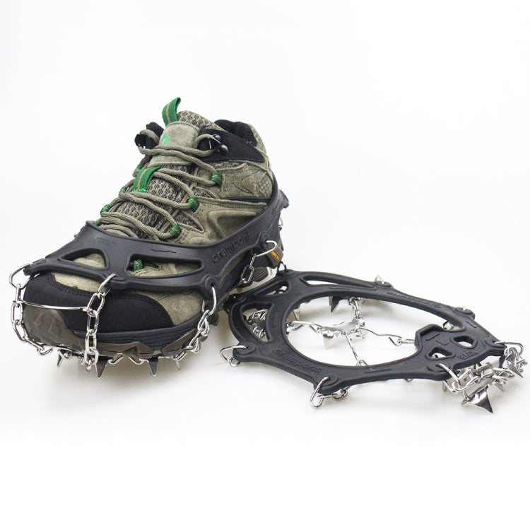 1 Pair 23 Spikes Crampons Outdoor Winter Walk Ice Fishing Snow Shoe Spikes,Size: XL Black