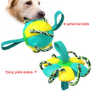 084DT Pet Outdoor Training Interactive Flying Tray Football Dog Toys(Blue White)