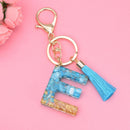 2 PCS English Alphabet Epoxy Tassel Keychain Bag Pendant(E)