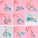 2 PCS English Alphabet Epoxy Tassel Keychain Bag Pendant(E)