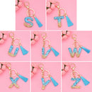 2 PCS English Alphabet Epoxy Tassel Keychain Bag Pendant(W)