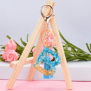 2 PCS English Alphabet Epoxy Tassel Keychain Bag Pendant(X)