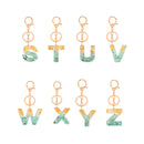 2 PCS Gold Foil Epoxy English Letter Keychain Bag Pendant(Y)