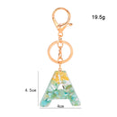 2 PCS Gold Foil Epoxy English Letter Keychain Bag Pendant(N)