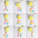 2 PCS Crystal Epoxy Rainbow Color Keychain Hair Ball Ladies Bag Pendant(B)