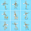 2 PCS Gold Foil English Letter Tassel Keychain Bag Decoration Pendant(R)