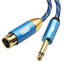 EMK KN603 2Pin 6.5mm Canon Line Balanced Audio Microphone Line,Cable Length: 0.5m(Blue)