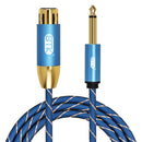 EMK KN603 2Pin 6.5mm Canon Line Balanced Audio Microphone Line,Cable Length: 5m(Blue)