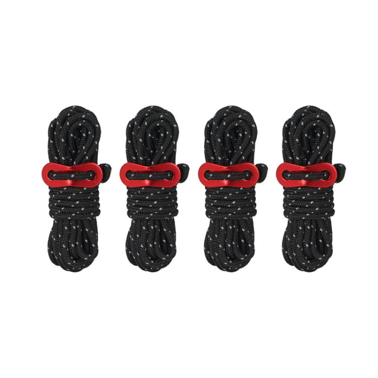4 PCS / Set CLS Outdoor Camp Reflective Wind-Proof Camping Support Rod(Black)