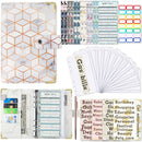 A6 PU Leather Color Printing Notebook Zipper Bag Loose-leaf Budget Binder(Phnom Penh Marbling)