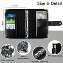 A6 PU Leather Color Printing Notebook Zipper Bag Loose-leaf Budget Binder(Daisy-Black)