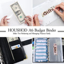 A6 PU Leather Color Printing Notebook Zipper Bag Loose-leaf Budget Binder(Phnom Penh Marbling)