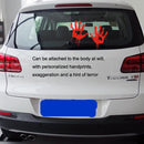5 Sets Waterproof Sunscreen Reflective Car Sticker Blood Handprint Halloween Sticker(Red)