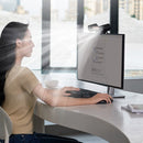 Computer Screen Clip Fan Hanging Screen Fan USB Fan Light(White)