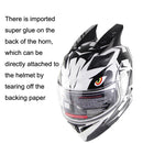 1 Pair Motorcycle Helmet Horns Plastic Paste Decoration(Red)