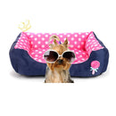 Cartoon Pet Kennel Square Cushion For Small And Medium Pet, Specification: M(Pink)
