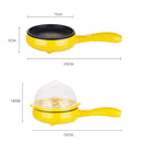 350W Electric Egg Omelette Cooker Frying Pan Steamer Cooker,EU Plug,Style: Pan+Wood Shovel Pink