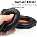 2 PCS Breathable Foam Headphone Sleeves Earmuffs For ASUS Strix 7.1 Raptor(Black Skin Orange Net)