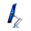 Aluminum Alloy Rotatable Lift Mobile Phone Holder Car Holder,Style: Magnetic style Black