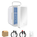 4L 45W Home Car Dual Purpose Refrigerator With Touch Light Makeup Mirror,CN Plug(White)