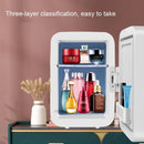 4L 45W Home Car Dual Purpose Refrigerator With Touch Light Makeup Mirror,CN Plug(White)