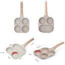 Four Hole Maifan Stone Non-stick Pan Egg Burger Frying Pan Universal Induction Cooker