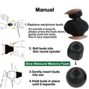6 PCS Memory Foam Earplugs For TWS Jabra Elite 65T Sony WF-1000XM3 Real Wireless Headset Large
