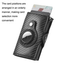 FY2108 Tracker Wallet Metal Card Holder for AirTag, Style: Retro (Black)