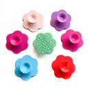 Flower-shaped Soft Hair Silicone Face Wash Brush Baby Shampoo Brush(Red)
